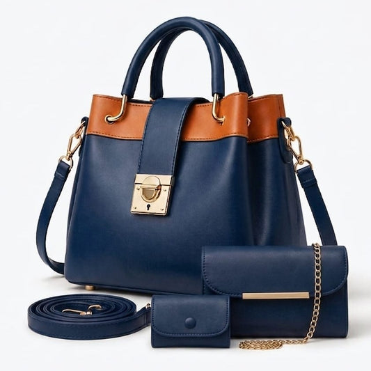 Fashion Fiesta – 3 PCS Shoulder Bag Set (Soft Leather) - 5554