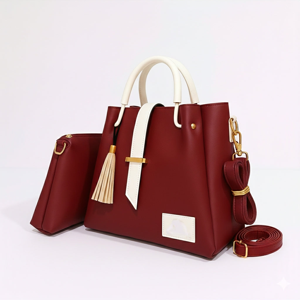 2 PCS Women Shoulder Bag Set – Soft Synthetic Leather (9x12) - 5563
