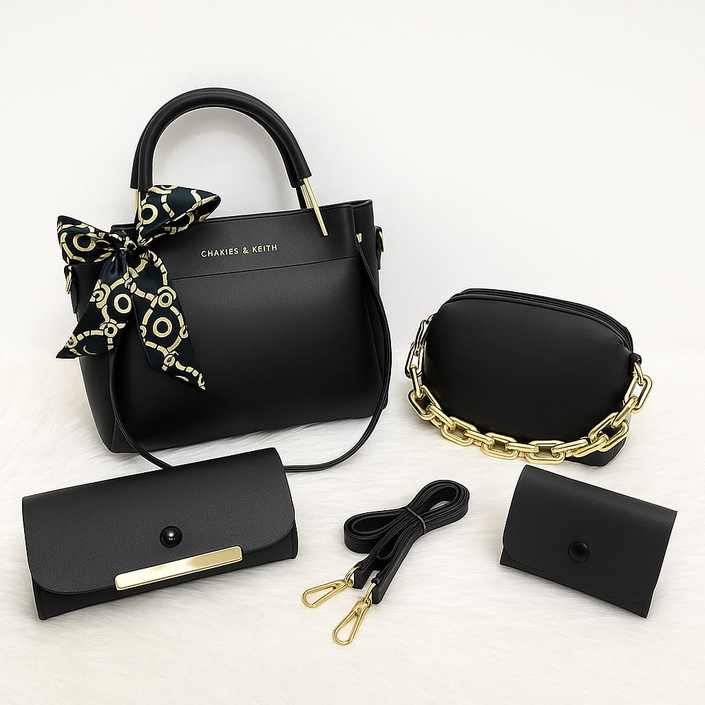 4 PCS Women Shoulder Bag Set – Soft Synthetic Leather (9x12) - 5562