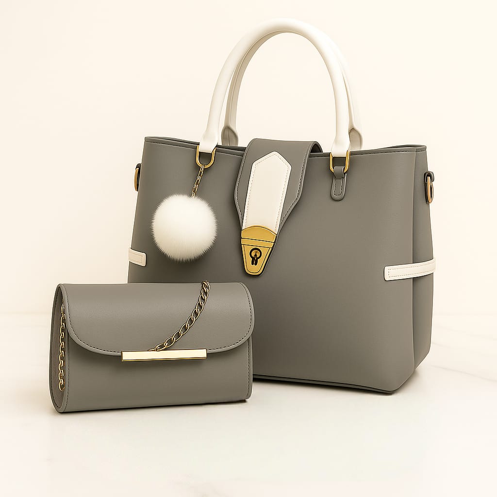 2 PCS Women Shoulder Bag Set – Soft Synthetic Leather (9x12) - 5570