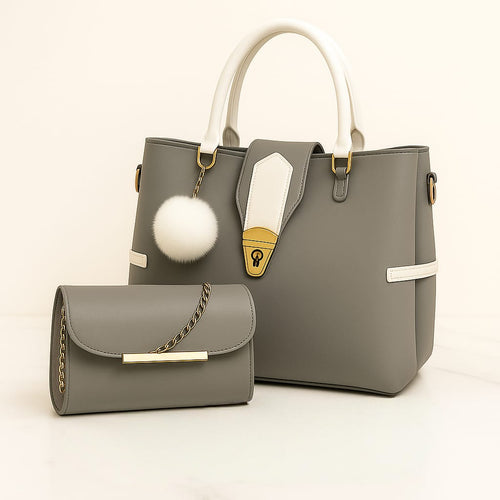 2 PCS Women Shoulder Bag Set – Soft Synthetic Leather (9x12) - 5570