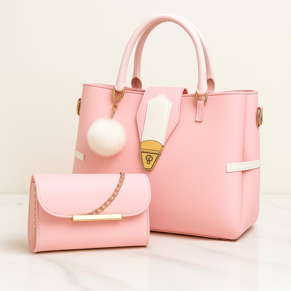 2 PCS Women Shoulder Bag Set – Soft Synthetic Leather (9x12) - 5570