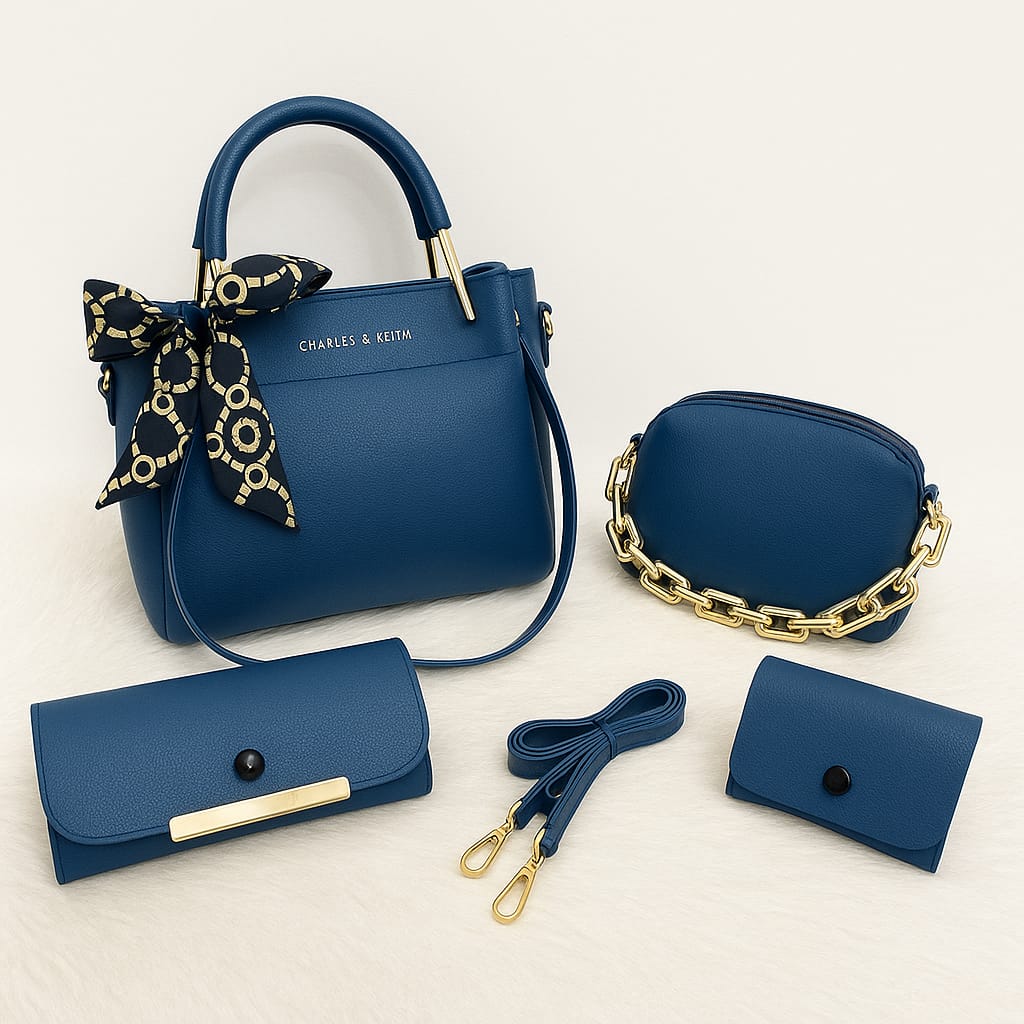 4 PCS Women Shoulder Bag Set – Premium Soft Synthetic Leather (9x12) - 5567