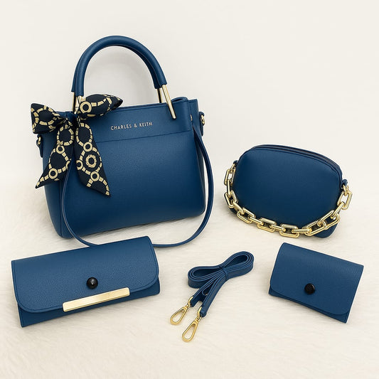 4 PCS Women Shoulder Bag Set – Premium Soft Synthetic Leather (9x12) - 5567
