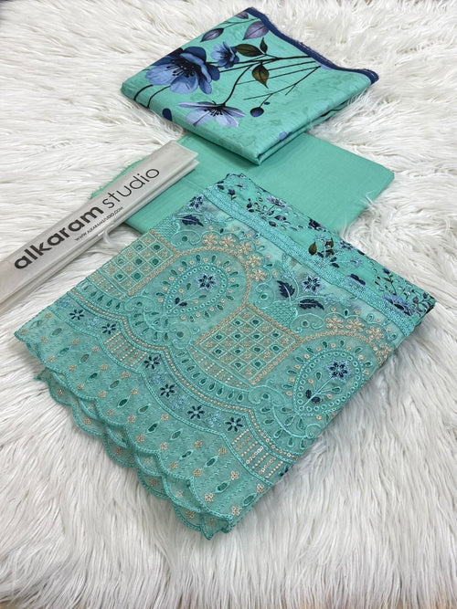 3 PC Doria Lawn Suit – Summer Collection - 5571