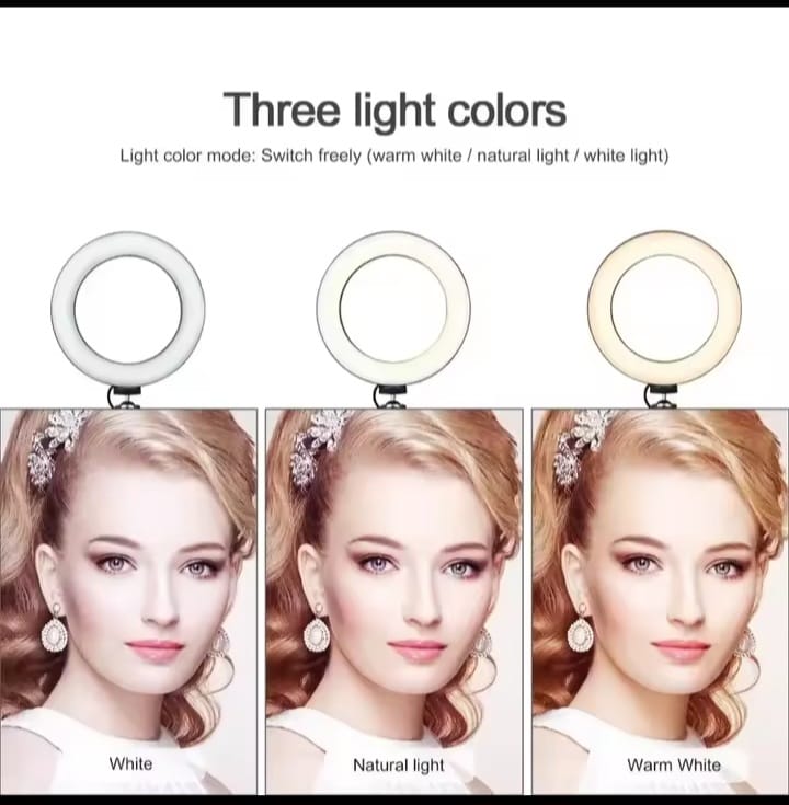 10 Inch (26cm) LED Selfie Ring Light with Adjustable Stand & Phone Holder for Photography, Video Recording & Live Streaming